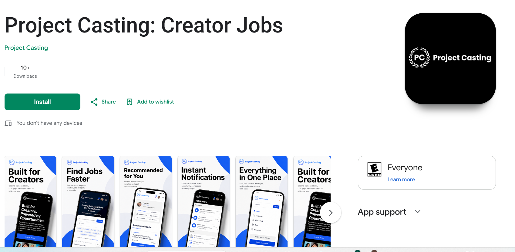 https://play.google.com/store/apps/details?id=shopapper.projectcasting.projectcasting&pli=1